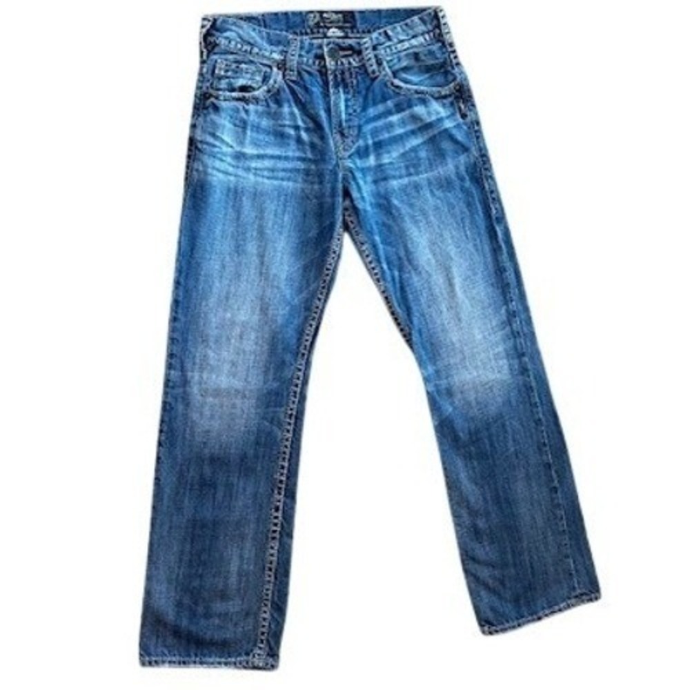 Silver Jeans Co Gordie Loose‎ Fit Straight Leg Blue Denim Jeans Mens W30 L32
